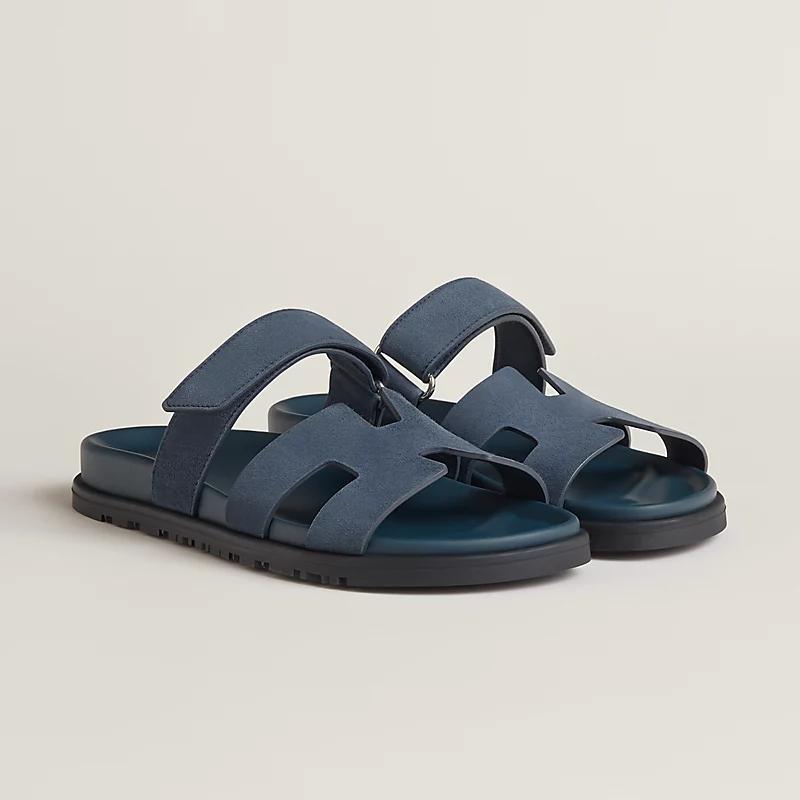 Dép Hermes Chypre Sandal Nữ Xanh Navy